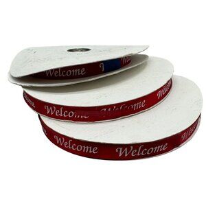 Red Welcome Ribbon Roll 5/8 Inch x 100 Yards Crafts & Decorations READ